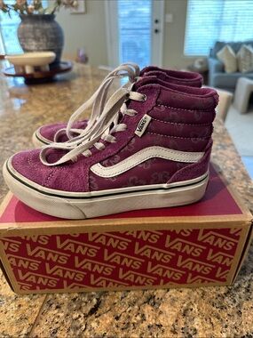 Vans Purple Floral Sk8-Hi Kids High-Top Sneakers